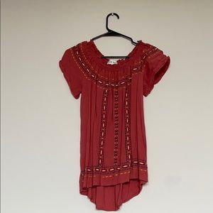 Knox Rose rusty rose off the shoulder top